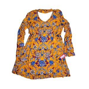Xhiliration Floral Printed Sleeved Dress